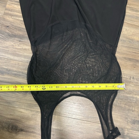 Black Asymmetrical Mesh Top Sundress - Picture 3 of 3